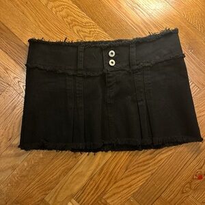 I.AM.GIA Black Frayed Mini Skirt